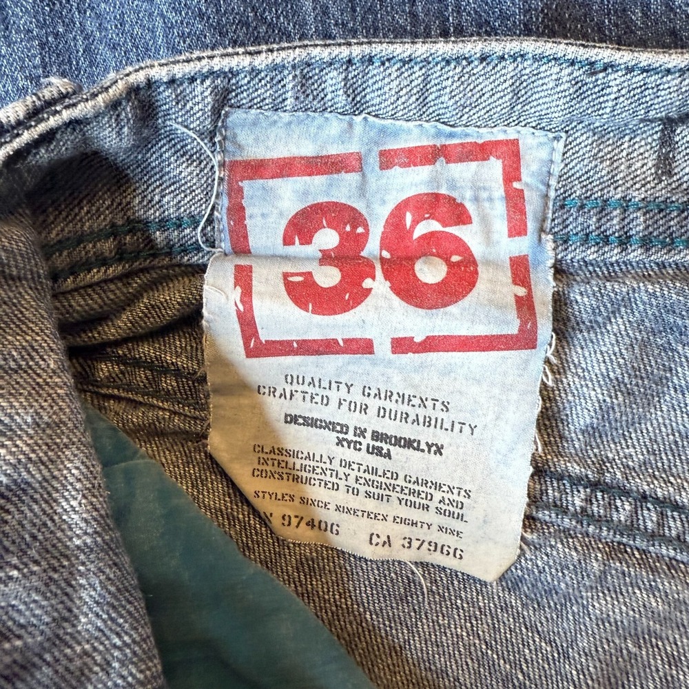 Triple Five Soul Jeans Mens 36x33 Black Baggy Y2K Skater Rave 90s Vintage - Picture 4 of 8